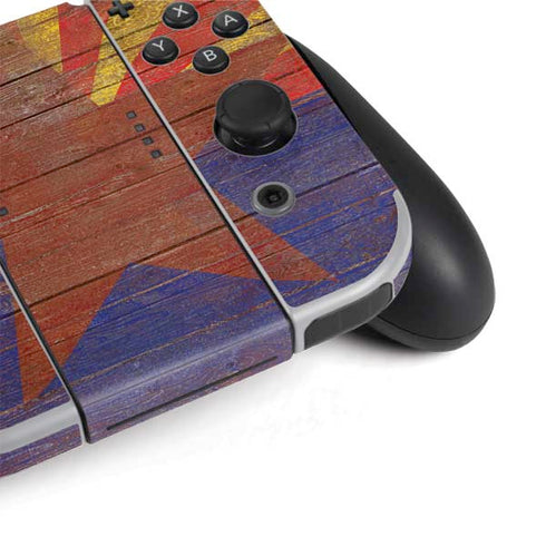 Arizona Flag Dark Wood Nintendo Switch OLED (2021) Skin